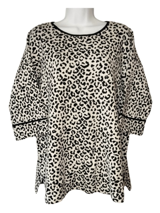 Cynthia Rowley Sweaters - Cynthia Rowley Women's Soft Cheetah Print Oversized Sweater Cream Black Size 1X